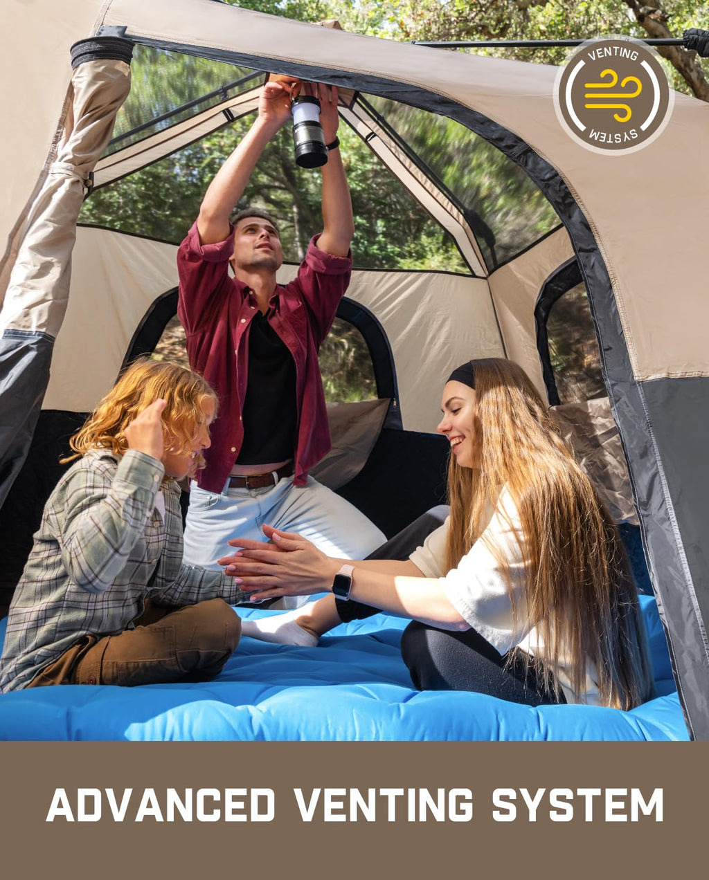 4/6/8/10 Person Instant Tent for Camping Setup in 60s | Camping Tent with Rainfly & Windproof, Portable Instant Cabin Tent with Carry Bag for Family Camping & Hiking