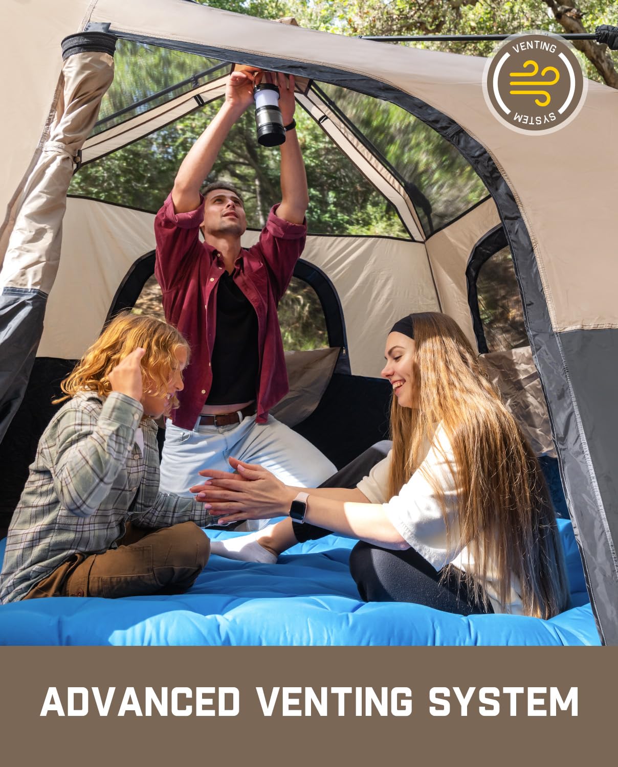 4/6/8/10 Person Instant Tent for Camping Setup in 60s | Camping Tent with Rainfly & Windproof, Portable Instant Cabin Tent with Carry Bag for Family Camping & Hiking